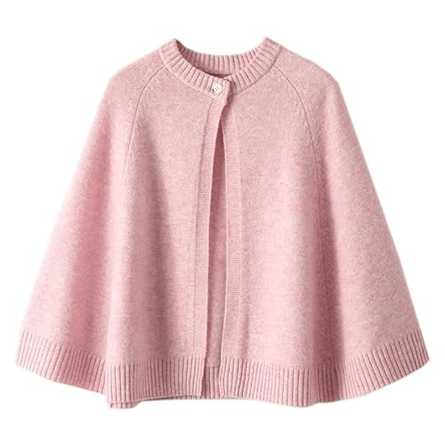 LIUYUYOUGO Stola Damen Festlich Schal Aus Merinowolle Für Damen Kurz Gestrickt Schalponcho Vorne Offen Mit Knopfleiste Strickjacke Eleganter Weicher Kaschmirmantel Winter Strickpullover Cape Top Ro von LIUYUYOUGO