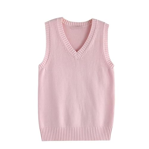 LIUYUYOUGO Sweater Vest Damen Pullunder Weste Klassisch V Ausschnitt Uniform Kint Westen Solide Pullover Strickwaren Oberteile Ärmellose Pullover Strick Tank Top Lässige Locker Gestrickte Baumwoll LIUYUYOUGO Sweater Vest Damen Pullunder Weste Klassisch V Ausschnitt Uniform Kint Westen Solide Pullover Strickwaren Oberteile Ärmellose Pullover Strick Tank Top Lässige Locker Gestrickte Baumwoll von LIUYUYOUGO