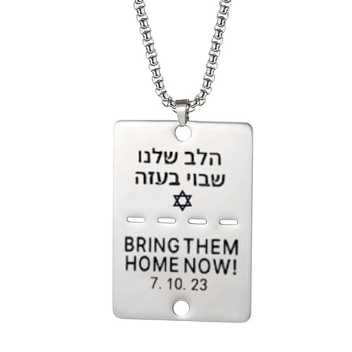 LIUZHIPENG Bring Them Now Halskette, Segen-Halskette, Edelstahl, Israel-Stil, Hunde-Halskette, bringt Stahl, 1 Stpck von LIUZHIPENG