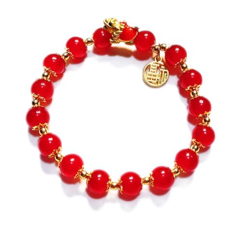 LIUZHIPENG Feng Shui Armband, Reichtum, Glücksdrache, Fu Buchstaben-Charm, Perlenarmbänder, chinesisches Jahr des Drachen, Gold, Glück, Freundschaftsarmband, Schmuck, Geschenk, Metalllegierung, Kein von LIUZHIPENG