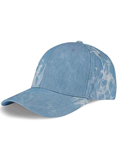 LIVACASA Baseball Cap Herren Damen Verstellbar Basecap Luftlöchern Sonnenschutz Damen Baseballkappe Cap Unisex Mütze Baumwolle Cappy für Sport Reisen Draußen Tie Dye Hellblau von LIVACASA