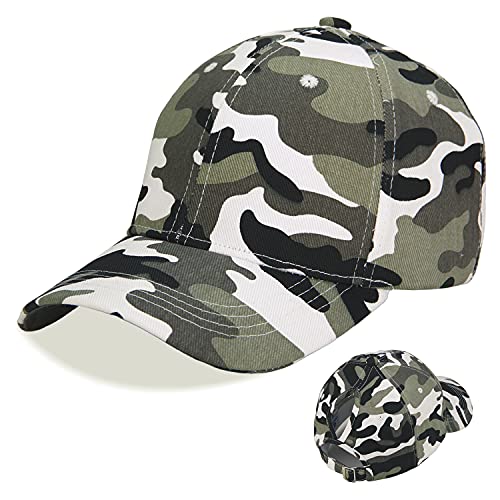 LIVACASA Basecap Damen Pferdeschwanz Baseball Cap Waschbar Hut Atmungsaktiv Cappi Sonnenhut Sonnenschutz Mädchen Kappe Schirmmütze Einheitsgröße Cappy Baseballkappe Kopfumfang Camouflage-B von LIVACASA