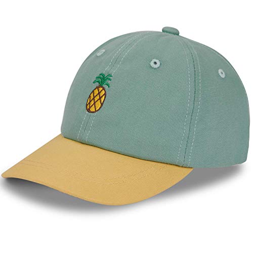 LIVACASA Cap Jungen Sonnenschtz Basecap Mädchen Verstellbar Kappe Kinder Gestickt Muster Kindercap Snapback Schildkappe Sommer 49-54 cm Grün von LIVACASA