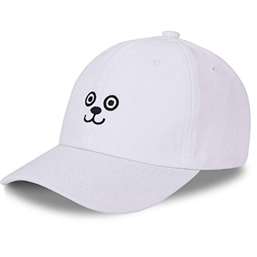 LIVACASA Cap Jungen Sonnenschtz Basecap Mädchen Verstellbar Kappe Kinder Gestickt Muster Kindercap Snapback Schildkappe Sommer 49-57CM C-Weiß von LIVACASA