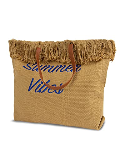 LIVACASA Damen Handtasche Schultertasche Strandtasche Große, XXL Canvas Tasche Shopper Einkaufstasche Sommer Schwimmbad Badetasche von LIVACASA