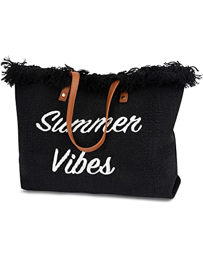 LIVACASA Damen Handtasche Schultertasche Strandtasche Große, XXL Canvas Tasche Shopper Einkaufstasche Sommer Schwimmbad Badetasche von LIVACASA