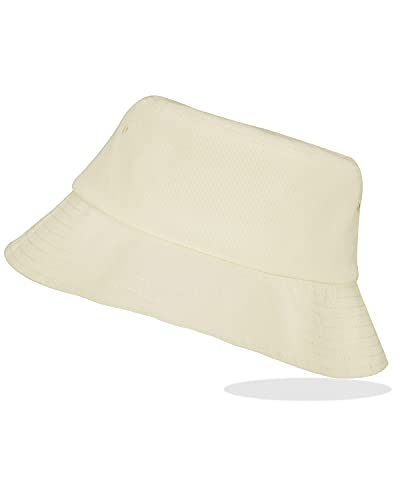 LIVACASA Sonnenhut Fischerhut Damen Sommer Faltbar Hut UV Schutz Amtungsaktiv Schirmmütze Herren Kappe für Freizeit Beige von LIVACASA