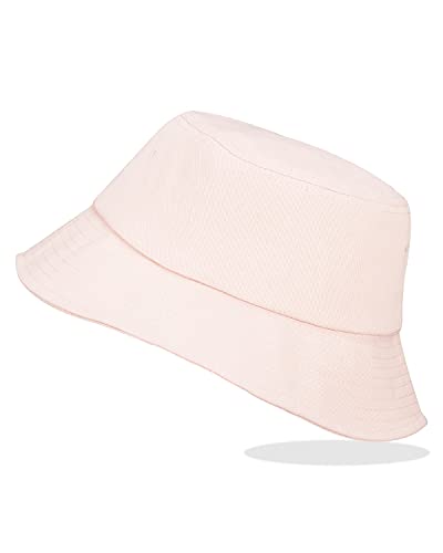 LIVACASA Sonnenhut Fischerhut Damen Sommer Faltbar Hut UV Schutz Amtungsaktiv Schirmmütze Herren Kappe für Freizeit Rosa von LIVACASA