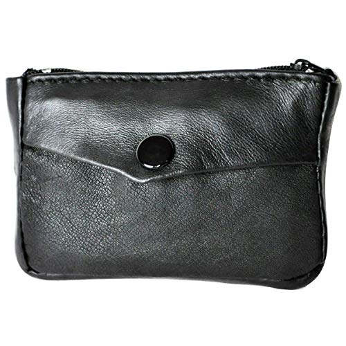 LIVAN - L0010M - Geldbörse rechteckig - Reißverschluss - Herren - aus Lammleder - für flache Taschen - kompakt und leicht, Schwarz (Eml), one size von LIVAN