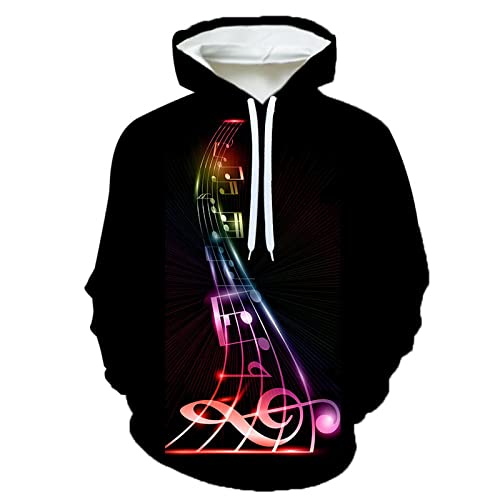 LIVBH Kapuzenpullover Herren Hoodie Herren Glatter Hoodie Damen Weicher Pullover Mit Kapuze Langarm Leichtes Sweatshirt für Jugendliche und Erwachsene,Musik,S von LIVBH