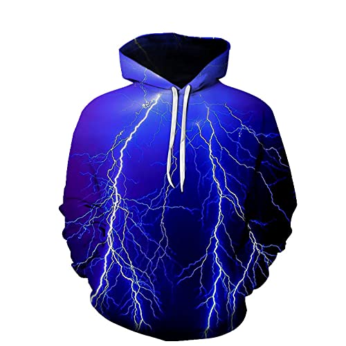 LIVBH Unisex 3D Druck Hoodie Hoodie Realistische Blitz 3D Cosplay Pullover Kapuzenpullover Cartoon Jacke mit Tasche-Blitz 5_m von LIVBH