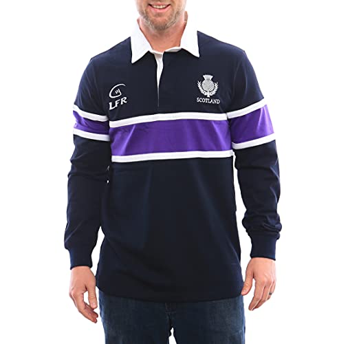 Langärmliges Rugby-Trikot mit Schottland-Distel - Blau - Groß von LIVE FOR RUGBY