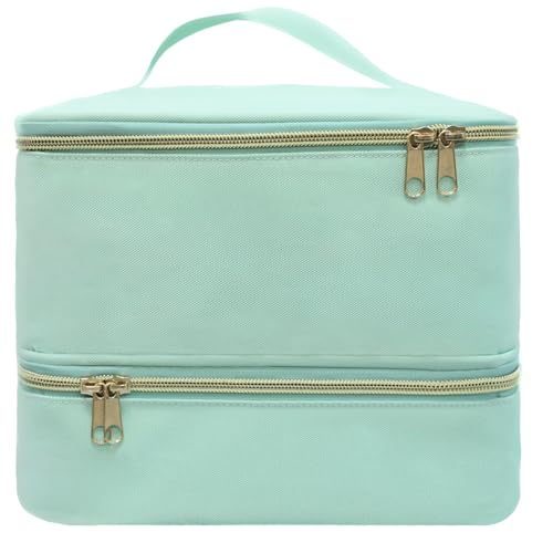 LIVEBAY Nagellack-Organizer-Tasche, doppellagiger Nagelbedarf-Organizer für 30 Flaschen und Nagellampe, professionelles Nagelset, Aufbewahrungstasche, Grün , Tragetasche mit LIVEBAY Nagellack-Organizer-Tasche, doppellagiger Nagelbedarf-Organizer für 30 Flaschen und Nagellampe, professionelles Nagelset, Aufbewahrungstasche, Grün , Tragetasche mit von LIVEBAY