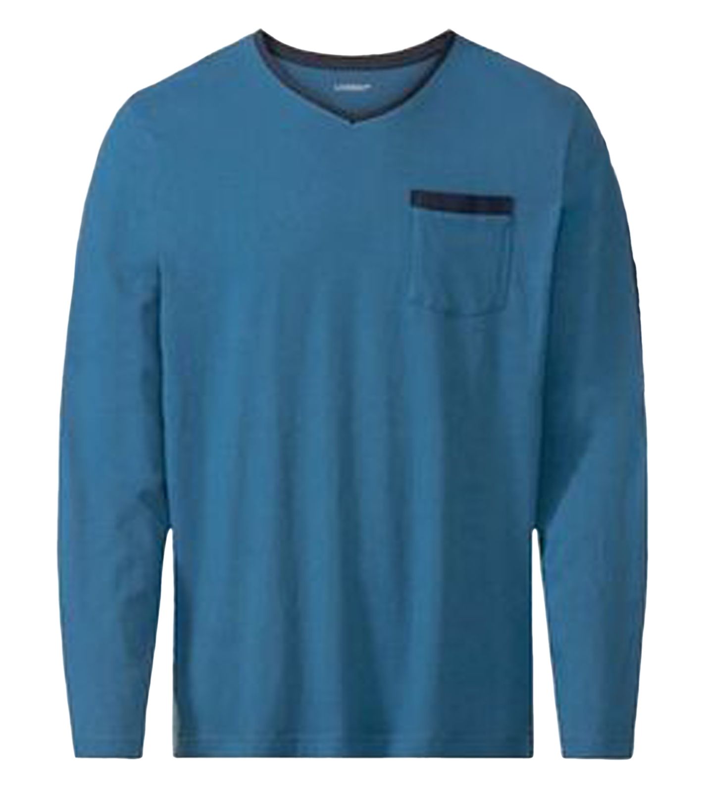 LIVERGY Herren Pyjama Top mit Brusttasche Nachtwäsche Schlaf-Shirt 390208-2201 Blau von LIVERGY
