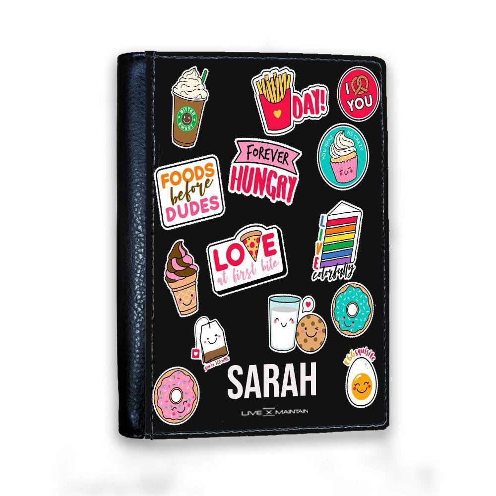 Personalisierte Foodie Sticker Passport Cover | Passhalter Marmor Passhülle Individuelles Gepäck Reise von LIVExMAINTAINLTD