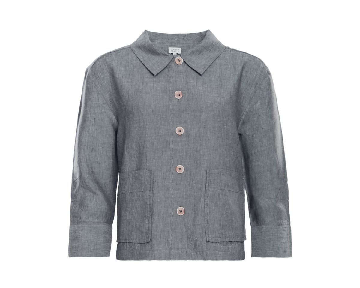 LIVING CRAFTS Strickjacke ONYX Leichte Sommerjacke aus reinem, ungefüttertem Leinenstoff LIVING CRAFTS Strickjacke ONYX Leichte Sommerjacke aus reinem, ungefüttertem Leinenstoff von LIVING CRAFTS