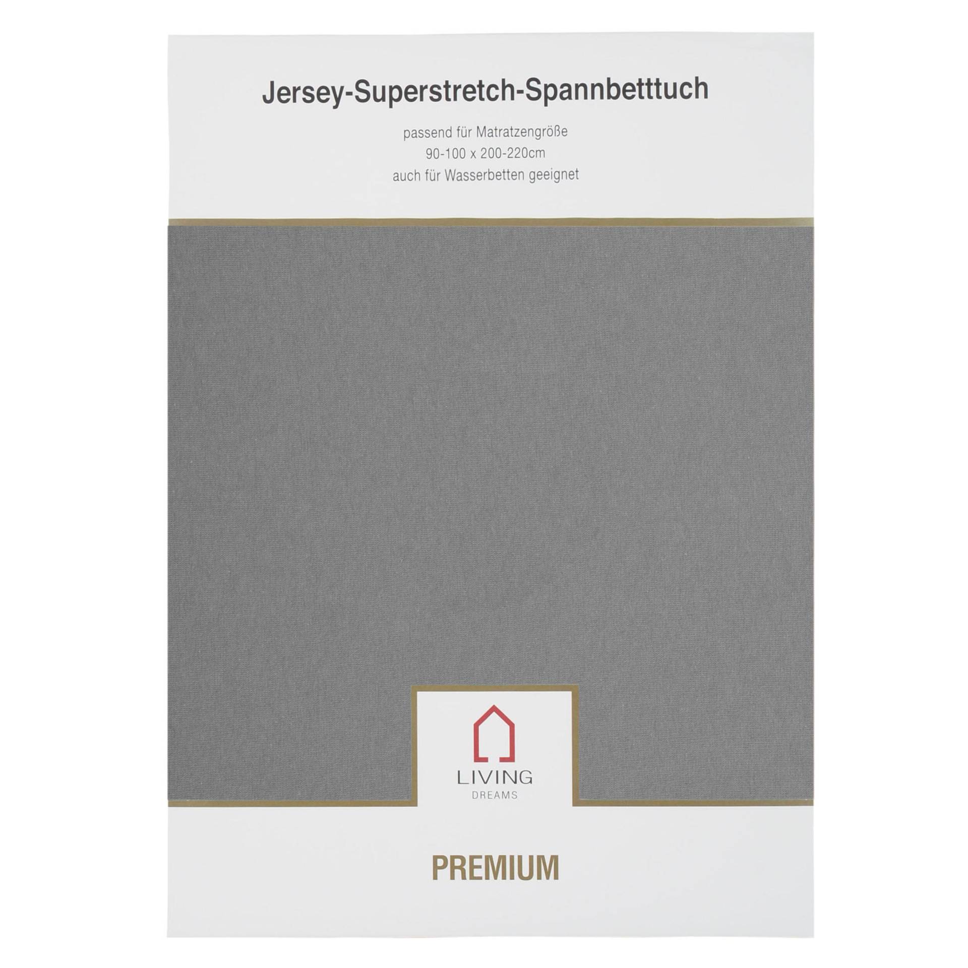 LIVING DREAMS - Jers.Elasthan-Spannbet.PREMIUM grau 801 von LIVING DREAMS