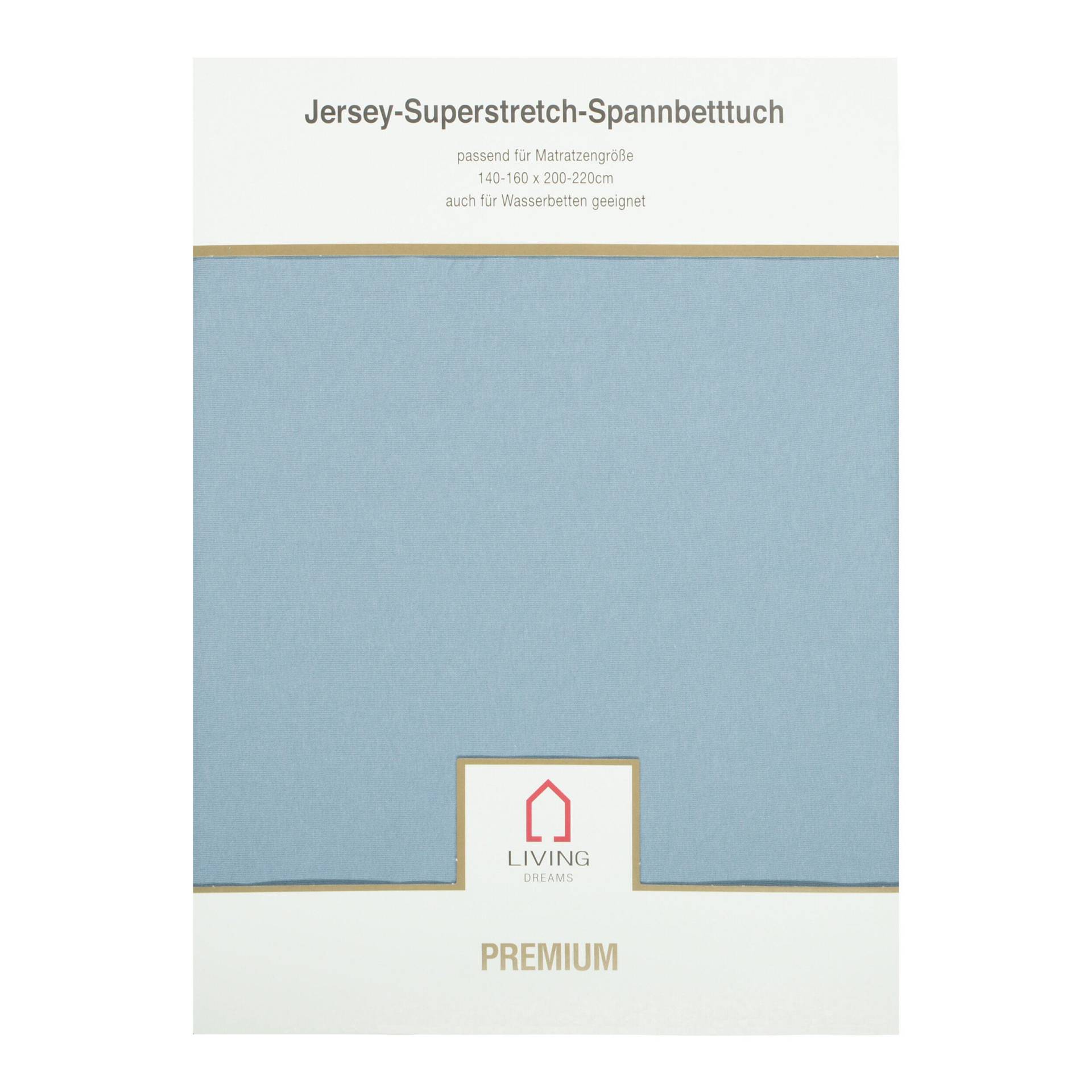 LIVING DREAMS - Jers.Elasthan-Spannbet.PREMIUM pastell blau 602 von LIVING DREAMS