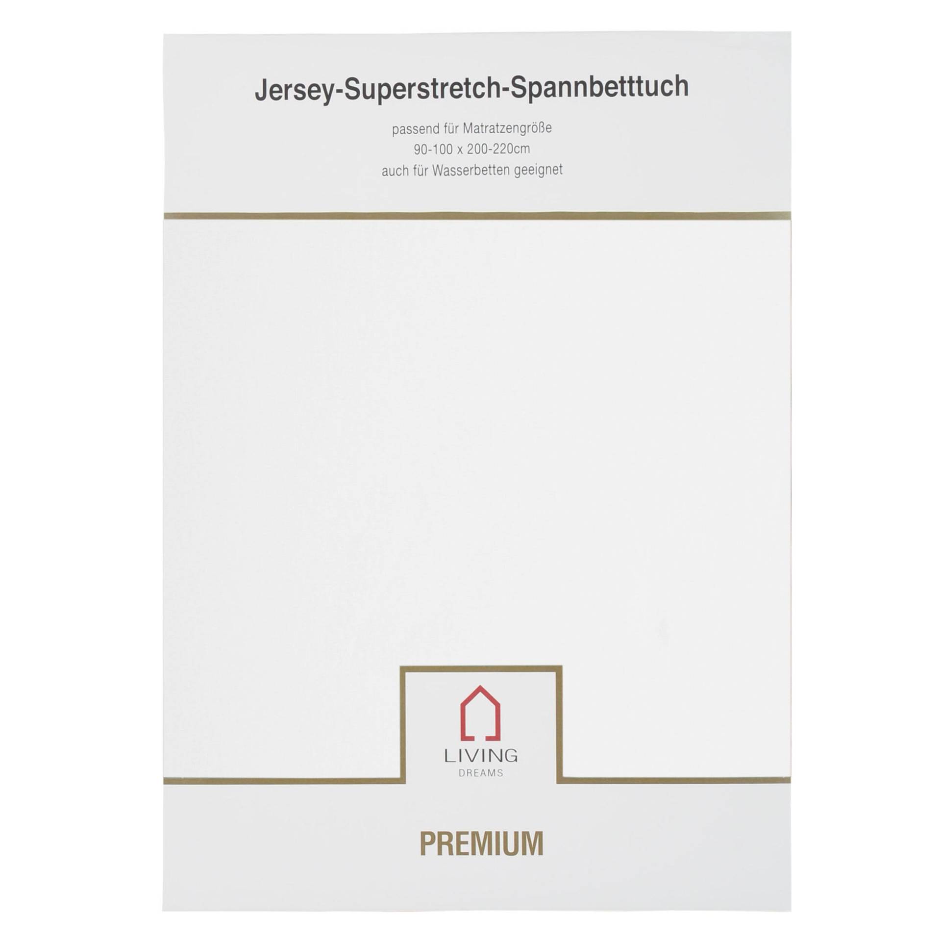 LIVING DREAMS - Jers.Elasthan-Spannbet.PREMIUM weiss 100 von LIVING DREAMS