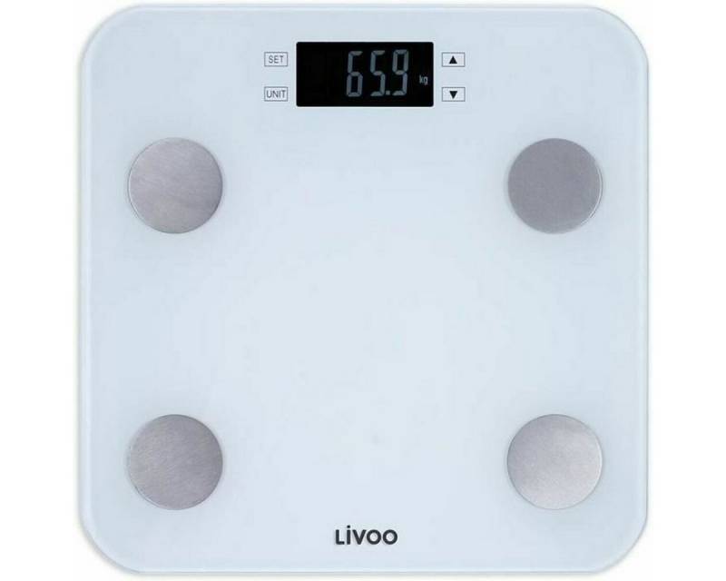 LIVOO Personenwaage Digitale Personenwaage Livoo DOM427W Weiß Gehärtetes Glas 180 kg von LIVOO