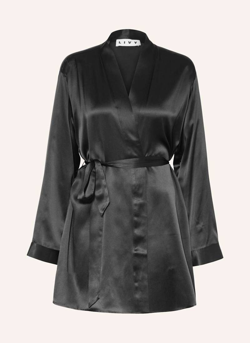 Livy Damen-Bademantel Jones Aus Seide schwarz von LIVY