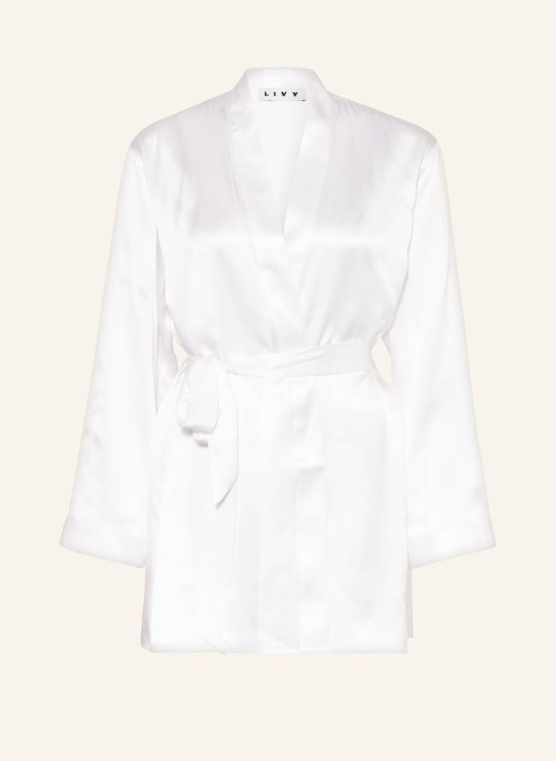 Livy Damen-Bademantel Jones Aus Seide weiss von LIVY