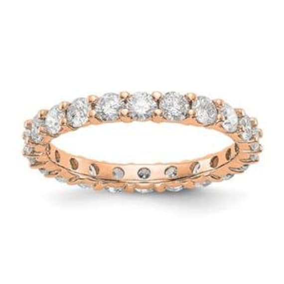 Liv 14K Rosegold Rund Diamant Eternity Bandring Gemeinsame Spitze 2.00Ct Alle Größen Erhältlich G/Vs1 von LIVbyLIVjewelers