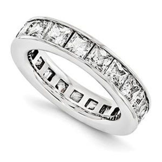 Liv 14K Weißgold Princess Cut Eternity Design Bandring 4.50Ct G/Vs Auf Bestellung Gefertigt von LIVbyLIVjewelers