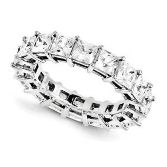 Liv 14K Weißgold Princess Cut Eternity Design Bandring 7.20Ct G/Si Auf Bestellung Hergestellt von LIVbyLIVjewelers