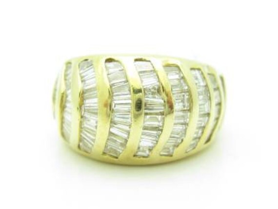 Liv 14Kt Gelbgold Echter Weißer Diamant Baguette Breitband Ring Geschenk von LIVbyLIVjewelers