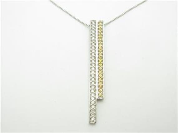 Liv 14Kt Weißgold Rundschliff Diamant-Halskette Pave 0, 30 Ct Diamanten Mit Kette von LIVbyLIVjewelers