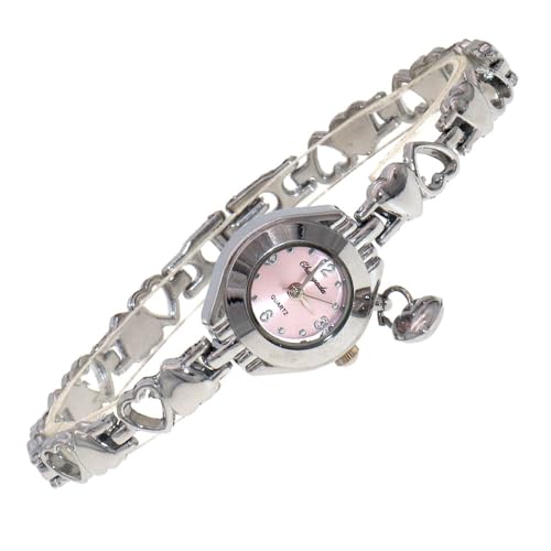 LIWEARE Retro Quarzuhr Klassische Damen Armbanduhren Frauen hohe Qualität Silber Armbanduhr Vintage weibliche Uhr (Silberrosa) von LIWEARE