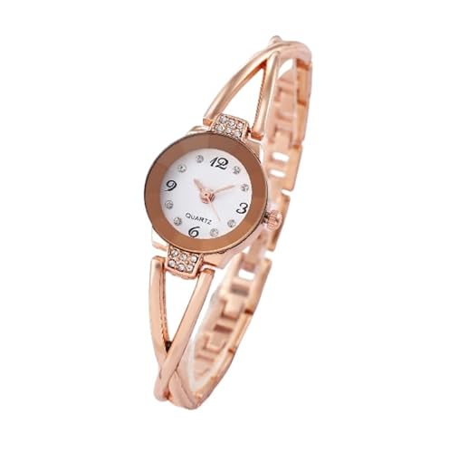 LIWEARE Trendy Frauen Armband Uhr, Kleine Zifferblatt Quarz Freizeit Beliebte Armbanduhr Weibliche Elegante Uhren (Rose Gold) von LIWEARE