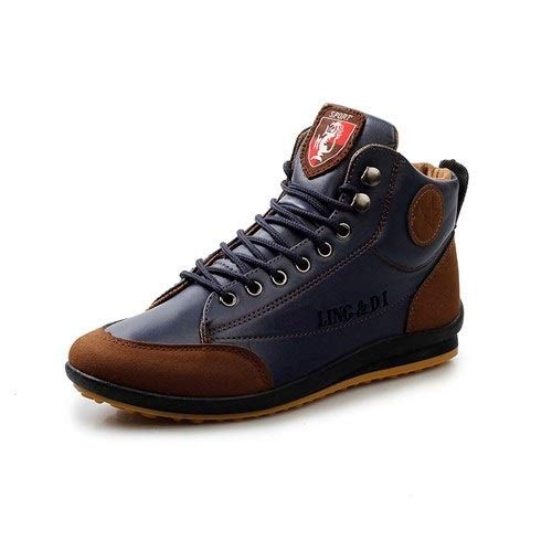 LIWEIKE Herren Stiefel Frühling und Herbst Winter Schuhe Große Größe B Department Botas Hombre Leder Stiefel Schuhe Sneakers Stiefel Herren Schuhe (Farbe: Blau, Größe: 39) von LIWEIKE