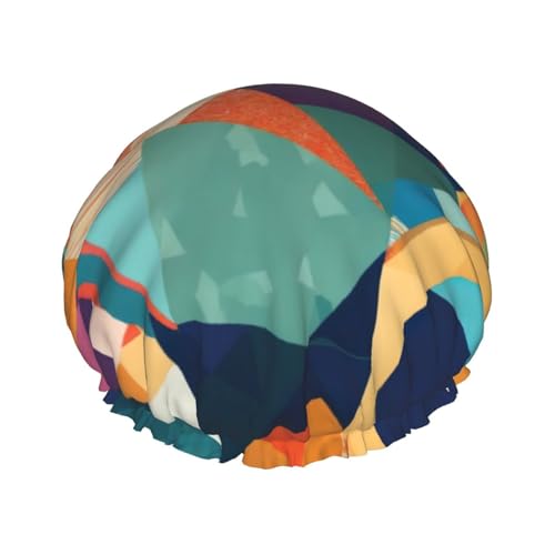 Abstrakter geometrischer Druck, doppellagig, Duschhaube, Baden, Duschhaube, Damen, Herren, Duschhaube, Salon, Heimgebrauch Abstrakter geometrischer Druck, doppellagig, Duschhaube, Baden, Duschhaube, Damen, Herren, Duschhaube, Salon, Heimgebrauch von LIXLZH