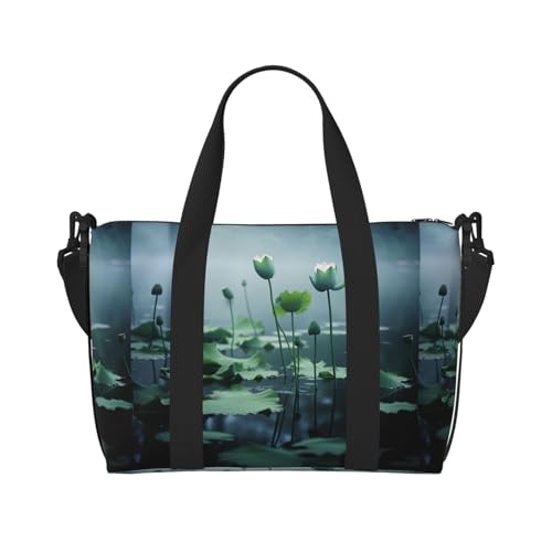 Black Lily Pads Print Weekender Bag Sport Gym Bag Damen Herren Krankenhaustasche Persönliche Reisetasche Handgepäcktasche Schwarz, Einheitsgröße, Schwarz, Einheitsgröße, Schwarz , Einheitsgröße Black Lily Pads Print Weekender Bag Sport Gym Bag Damen Herren Krankenhaustasche Persönliche Reisetasche Handgepäcktasche Schwarz, Einheitsgröße, Schwarz, Einheitsgröße, Schwarz , Einheitsgröße von LIXLZH