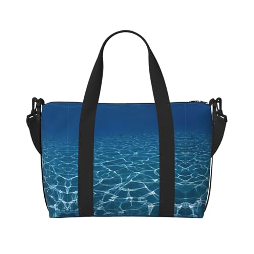 Blue Deep Ocean Print Weekender Bag Sport Gym Bag Damen Herren Krankenhaustasche Persönliche Reisetasche Handgepäcktasche Schwarz, Einheitsgröße, Schwarz, Einheitsgröße, Schwarz , Einheitsgröße von LIXLZH