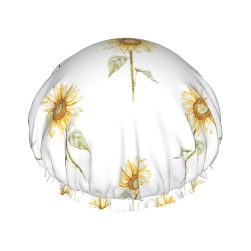 Blühender Sonnenfluss-Druck, doppellagig, Duschhaube, Baden, Duschhaube, für Damen und Herren, Duschhaube, Salon, Heimgebrauch Blühender Sonnenfluss-Druck, doppellagig, Duschhaube, Baden, Duschhaube, für Damen und Herren, Duschhaube, Salon, Heimgebrauch von LIXLZH