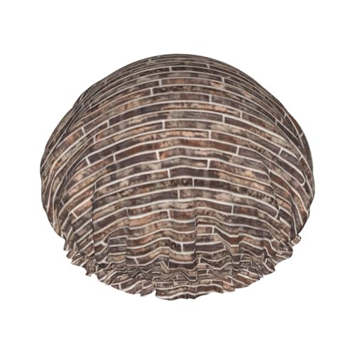 Brick Wall Druck Doppellagige Duschhaube Baden Duschhauben Damen Herren Duschhauben Salon Heimgebrauch von LIXLZH