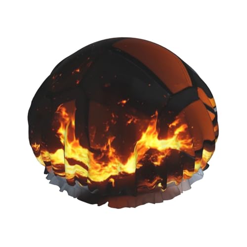 Doppelschichtige Duschhaube mit Fußball-Druck, für Damen und Herren, Duschhaube, Salon, Heimgebrauch von LIXLZH