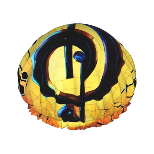 Doppelschichtige Duschhaube mit Musiknoten-Aufdruck, Baden, Duschhaube, für Damen und Herren, Duschhaube, Salon, Heimgebrauch von LIXLZH