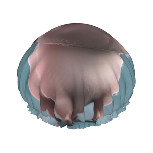Duschhaube, Cartoon-Schweine-Druck, doppellagig, für Damen und Herren, Duschhaube, Salon, Heimgebrauch Duschhaube, Cartoon-Schweine-Druck, doppellagig, für Damen und Herren, Duschhaube, Salon, Heimgebrauch von LIXLZH