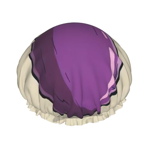 Duschhaube mit Cartoon-Auberginen-Druck, doppellagig, für Damen und Herren, Duschhaube, Salon, Heimgebrauch Duschhaube mit Cartoon-Auberginen-Druck, doppellagig, für Damen und Herren, Duschhaube, Salon, Heimgebrauch von LIXLZH