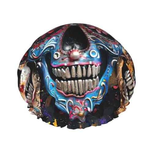 Duschhaube mit Totenkopf-Aufdruck, doppellagig, für Damen und Herren, für den Heimgebrauch Duschhaube mit Totenkopf-Aufdruck, doppellagig, für Damen und Herren, für den Heimgebrauch von LIXLZH