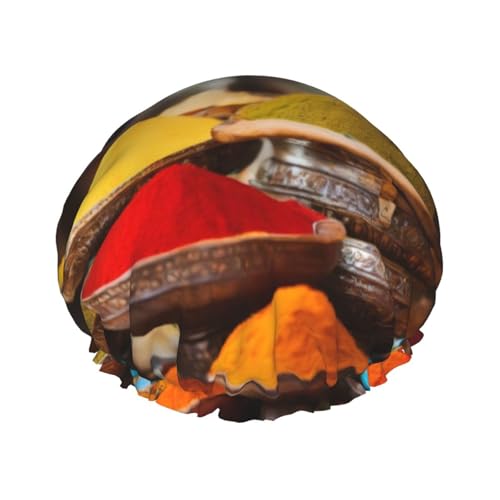 Gewürze, Gewürzdruck, doppellagig, Duschhaube, Baden, Duschhaube, Damen, Herren, Duschhaube, Salon, Heimgebrauch Gewürze, Gewürzdruck, doppellagig, Duschhaube, Baden, Duschhaube, Damen, Herren, Duschhaube, Salon, Heimgebrauch von LIXLZH