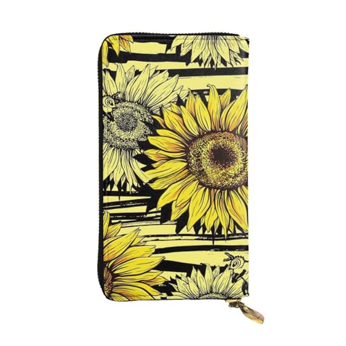 LIXLZH Bees Sunflowe Geldbörse für Damen und Herren, Leder, Münzgeldbörse, Kreditkartenhalter, Organizer, Reißverschluss, Schwarz, Einheitsgröße, Schwarz , Einheitsgröße LIXLZH Bees Sunflowe Geldbörse für Damen und Herren, Leder, Münzgeldbörse, Kreditkartenhalter, Organizer, Reißverschluss, Schwarz, Einheitsgröße, Schwarz , Einheitsgröße von LIXLZH