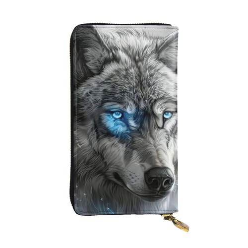 LIXLZH Blue Eyes Geldbörse mit Wolfsdruck, für Damen und Herren, Leder, Münzgeldbörse, Kreditkartenhalter, Organizer, Reißverschluss, Schwarz, Einheitsgröße, Schwarz, Schwarz , Einheitsgröße LIXLZH Blue Eyes Geldbörse mit Wolfsdruck, für Damen und Herren, Leder, Münzgeldbörse, Kreditkartenhalter, Organizer, Reißverschluss, Schwarz, Einheitsgröße, Schwarz, Schwarz , Einheitsgröße von LIXLZH