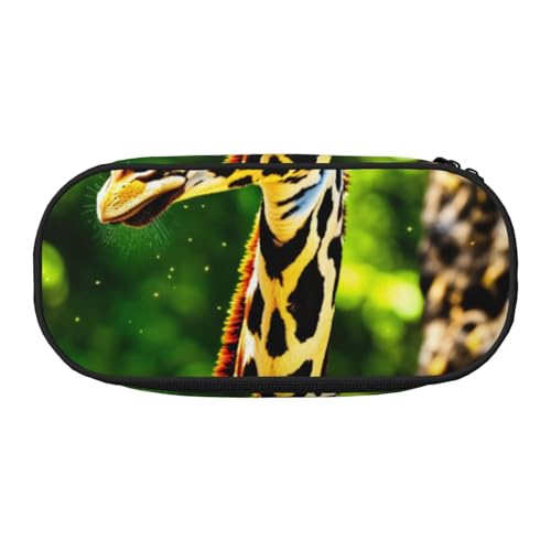 LIXLZH Cleveres Unisex-Federmäppchen mit Giraffen-Druck, modisch, Make-up-Tasche, Schreibwaren, Kulturbeutel von LIXLZH