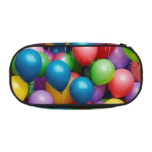 LIXLZH Federmäppchen mit buntem Luftballon-Motiv und blauem Himmel, Unisex, für Reisen, modische Make-up-Tasche, Schreibwaren, Kulturbeutel von LIXLZH
