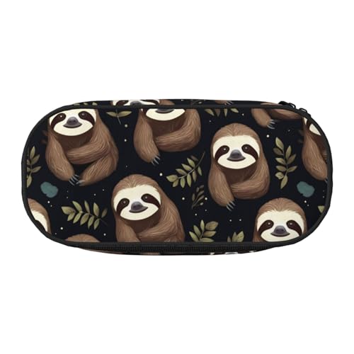 LIXLZH Freches Faultier-Baby-Aufdruck, Unisex-Federmäppchen, modisch, Make-up-Tasche, Schreibwaren, Toilettenartikel-Organizer von LIXLZH